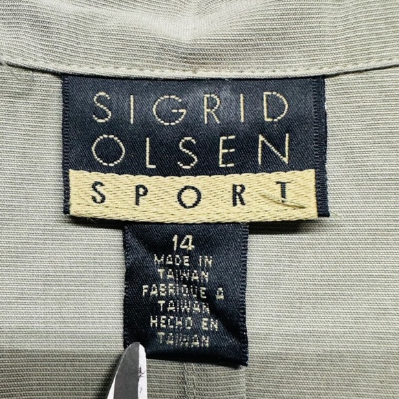 Sigrid Olsen Sport Sage Green Business Casual Jacket Linen Blend Women's 14 - Picture 3 of 15